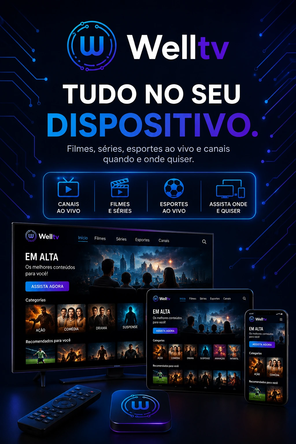 WellTV em uma experiência de entretenimento premium